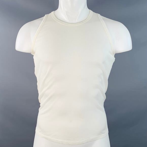 MAISON MARTIN MARGIELA Size S White Rib Knit Cotton Tank Top - Picture 1 of 6